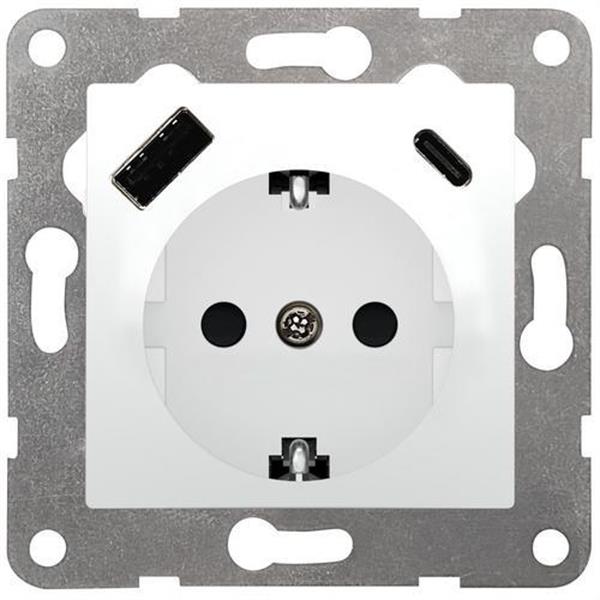 BJC 23526-USBC Schuko VIVA USB AC, blanco polar