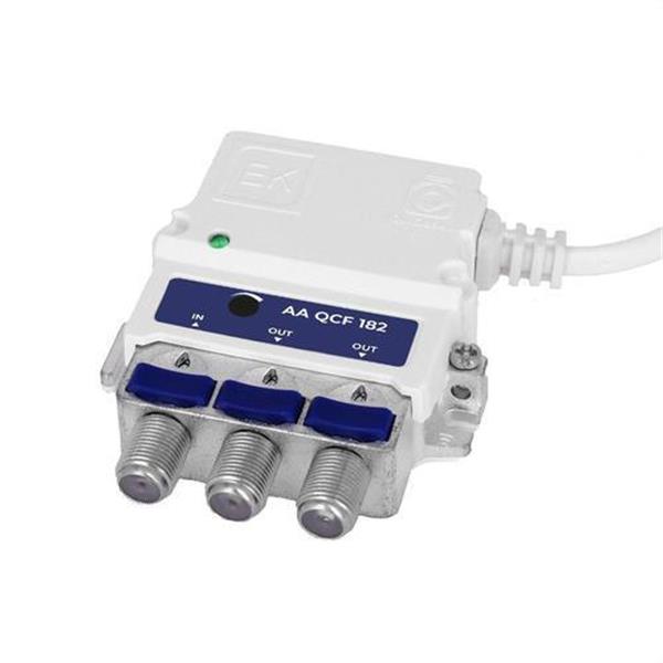 EK 111017 Amplificador de apartamento 1 entrada (47-694MHz) 2 salidas G: 18dB nivel de salida (DIN 45