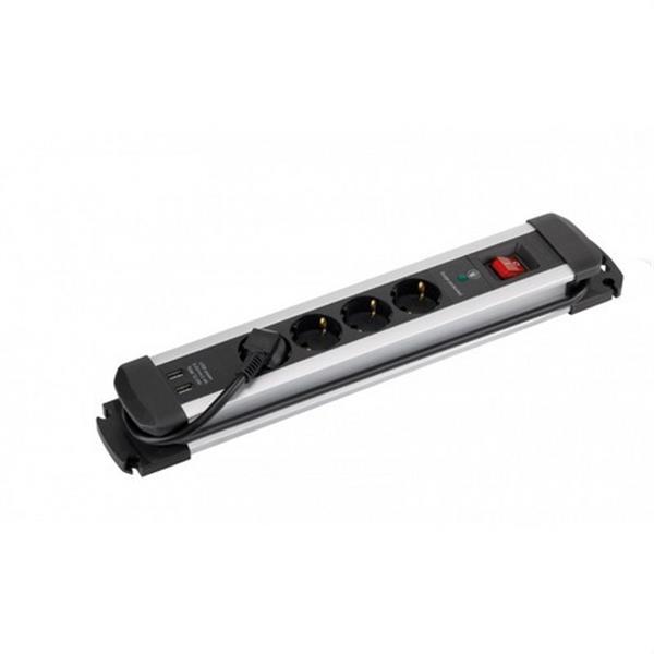 SIMON BM726401 Base EXTRAPOWER aluminio 4T + 2 USB con protección