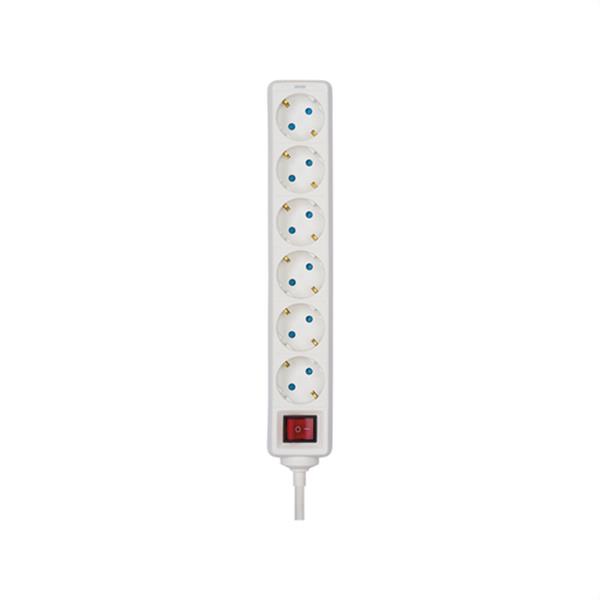 SIMON BM712603 Base con 6 tomas TT interruptor cable 5m blanca (Fajín)