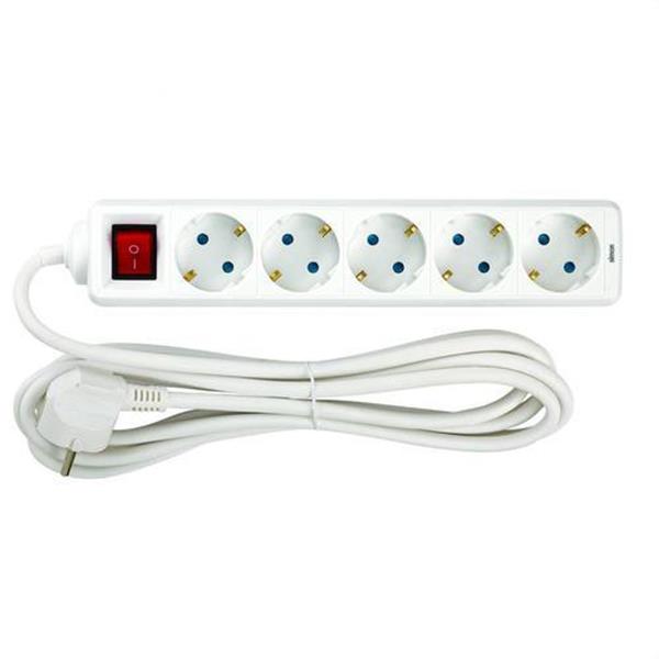 SIMON BM712503 Base con 5 tomas TT interruptor 3m 3G1,5 blanca (Fajín)