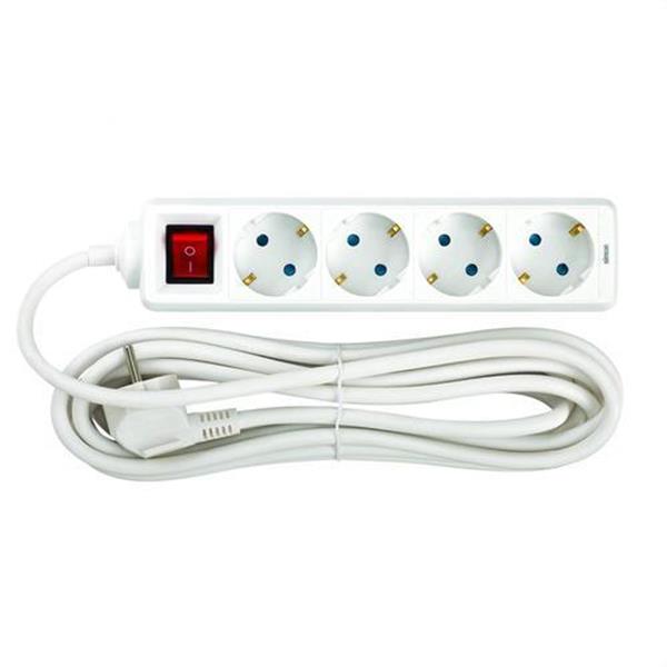 SIMON BM712403 Base con 4 tomas TT interruptor cable 5m blanca (Fajín)