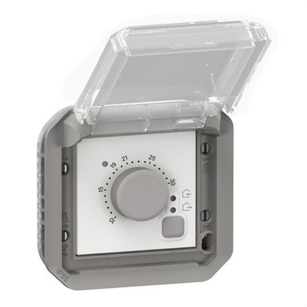 LEGRAND 069508L Termostato electrónico de ambiente Plexo modular, gris/blanco
