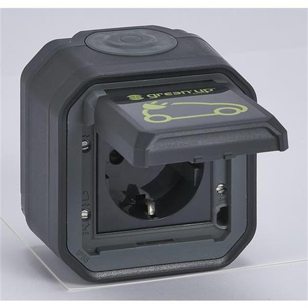 LEGRAND 069708L Base de corriente Plexo IP55 para carga de vehículo eléctrico, monobloc de superficie, antr
