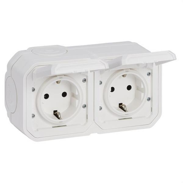 LEGRAND 069772L Base de corriente monobloc Plexo IP55, 16A, 2x2P+T, instalación en superficie horizontal, b