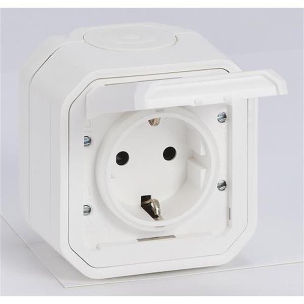 LEGRAND 069771L Base de corriente monobloc superficie Plexo IP55, 16A, 2P+T, embornamiento con tornillos, b