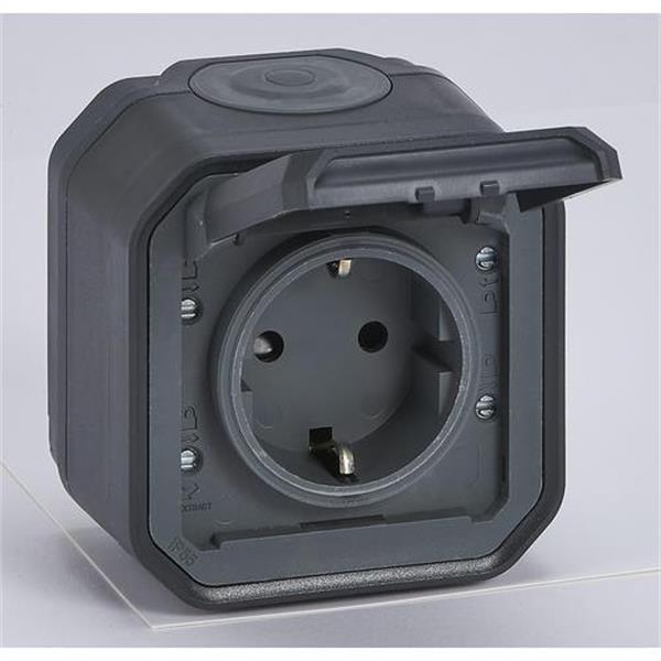 LEGRAND 069783L Base de corriente monobloc superficie Plexo IP55, 16A, 2P+T, embornamiento con tornillos, a