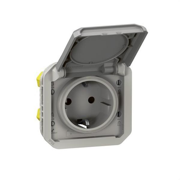 LEGRAND 069571L Base de corriente modular Plexo IP55, 2P+T, embornamiento con tornillos, gris
