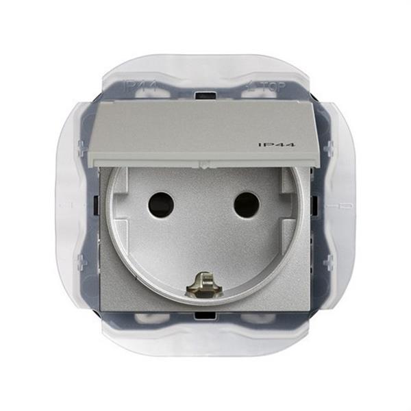 SIMON 20000492-093 Base de enchufe SIMON 270 - EMPOTRAR Schuko embornado tornillo IP44 aluminio