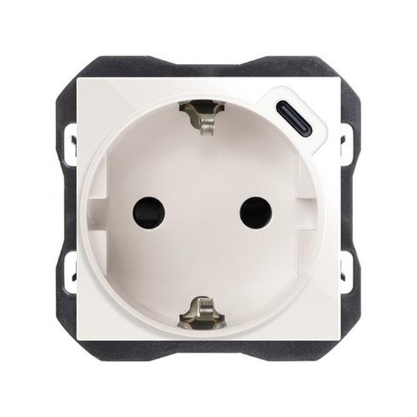 SIMON 20001432-090 Base schuko SIMON 270 - EMPOTRAR con cargador USB C