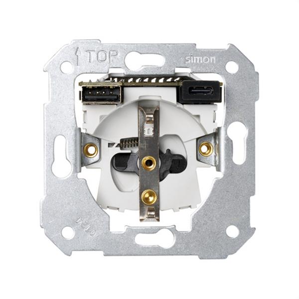 SIMON 7511432-039 Base schuko SERIE 75 - MECANISMOS con cargador USB C + A
