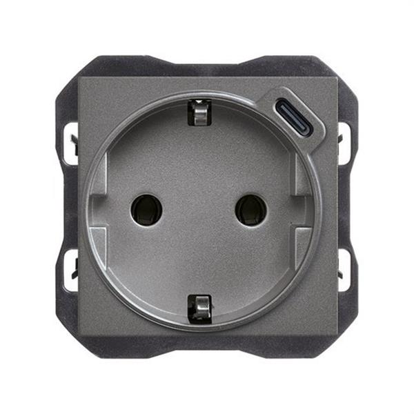 SIMON 20001432-096 Base schuko SIMON 270 - EMPOTRAR con cargador USB C