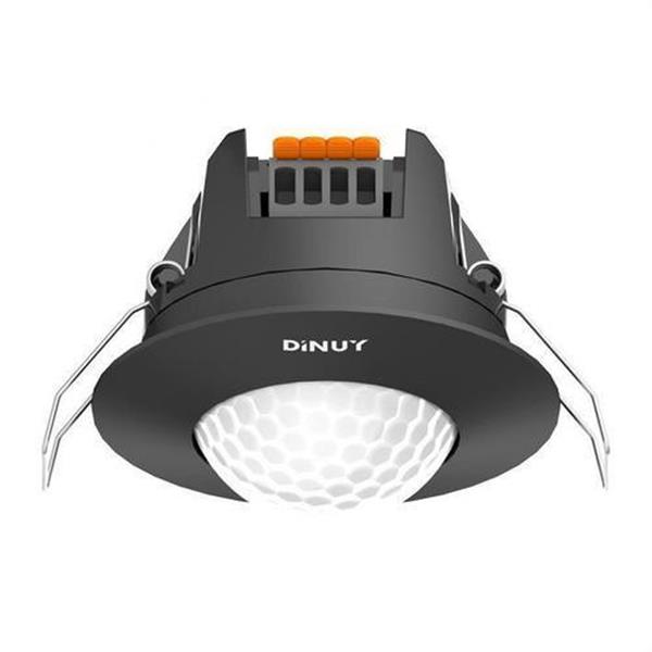 DINUY DM TEC B3N Detector movimiento y presencia empotrable en techo 360º negro