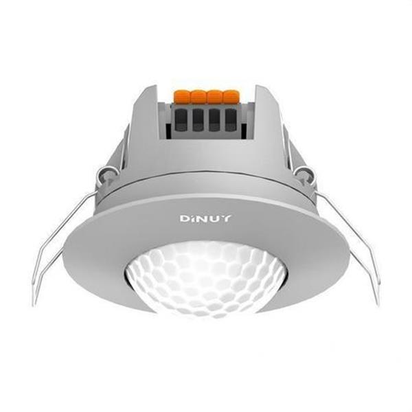 DINUY DM TEC B3P Detector movimiento y presencia empotrable en techo 360º plata