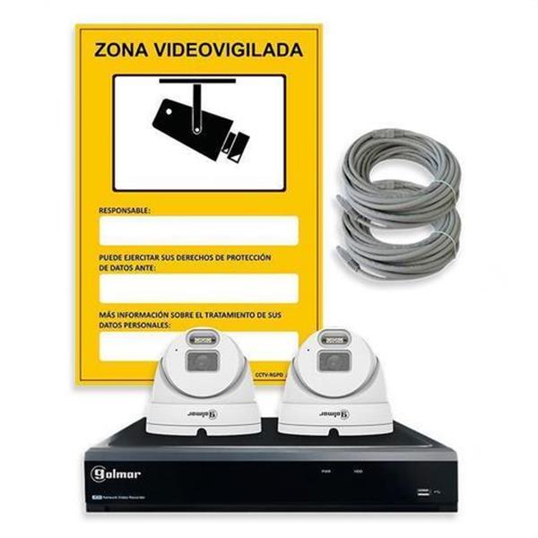 GOLMAR 31600985 Kit compuesto por: 21D414N con NVR y 2 domo CIP-21D4E 4MPX