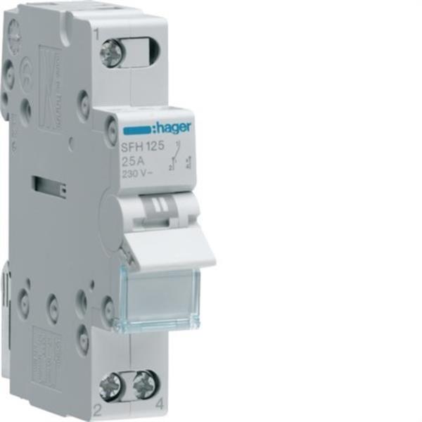 HAGER SFH125 Conmutador modular 1P 25A común arriba I-II
