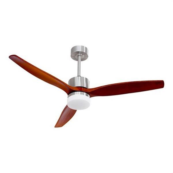 CONALUX COPENHAGUE-02 Ventilador/plafón LED modelo COPENHAGUE níquel y madera 55W 2386lm 1320x420mm