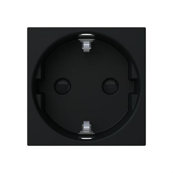 NIESSEN N2288 NT Base enchufe 2P+T con protector inferior negro