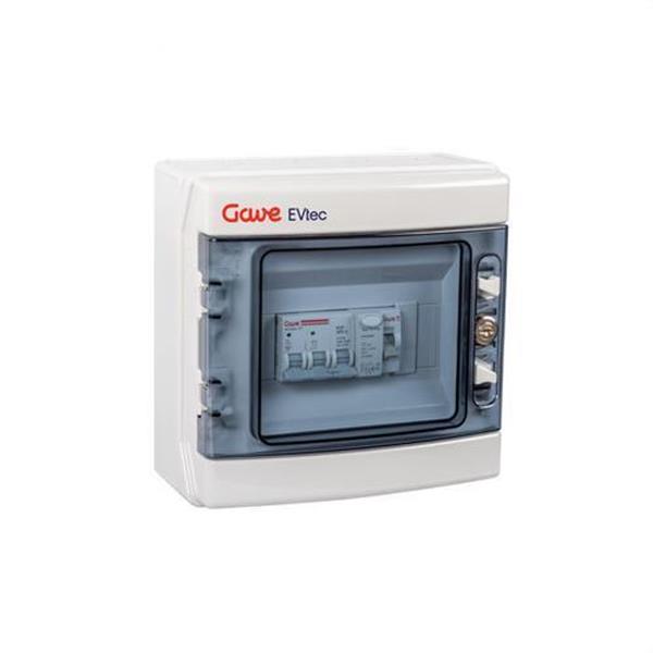 GAVE ACVM32C Caja modular protección recarga VE 1P+N 32A con protector sobretensión permanente y transit