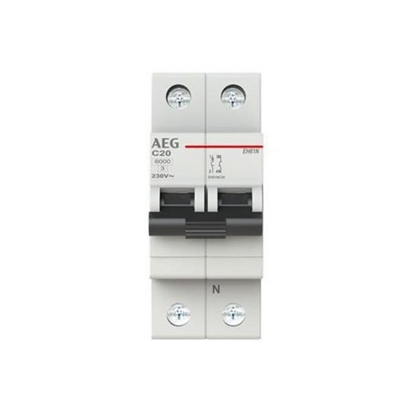 AEG Baja Tensión 2CDS251186R0204 Interruptor magnetotérmico EH60 1P+N 20A C