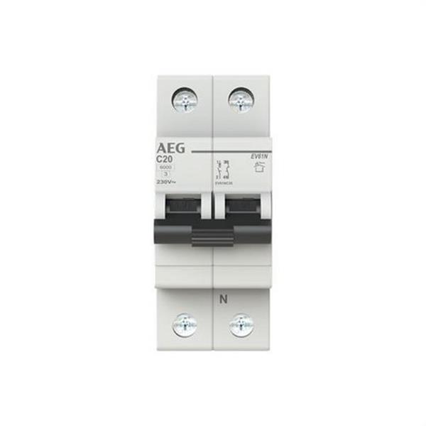 AEG Baja Tensión 2CDS251190R0204 Interruptor magnetotérmico EV60 1P+N 20A C