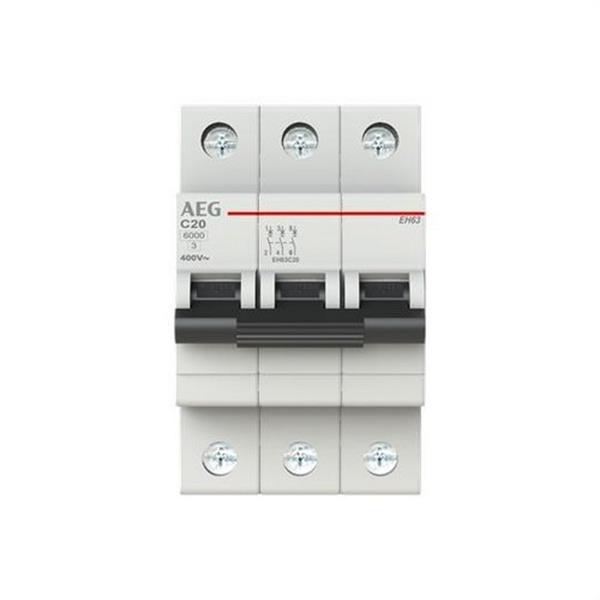 AEG Baja Tensión 2CDS253086R0204 Interruptor magnetotérmico EH60 3P 20A C