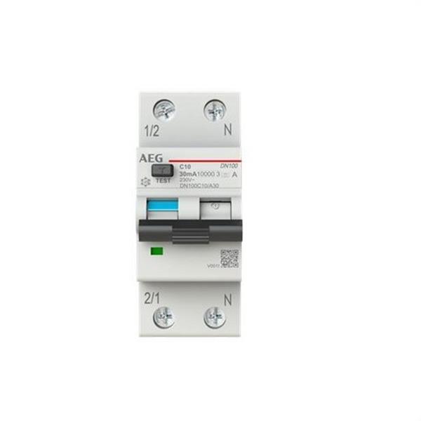 AEG Baja Tensión 2CSR975131R1104 Interruptor magnetotérmico diferencial DN100 1P+N 10A C 30mA A