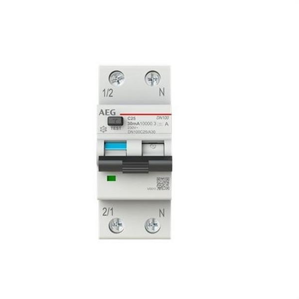 AEG Baja Tensión 2CSR975131R1254 Interruptor magnetotérmico diferencial DN100 1P+N 25A C 30mA A