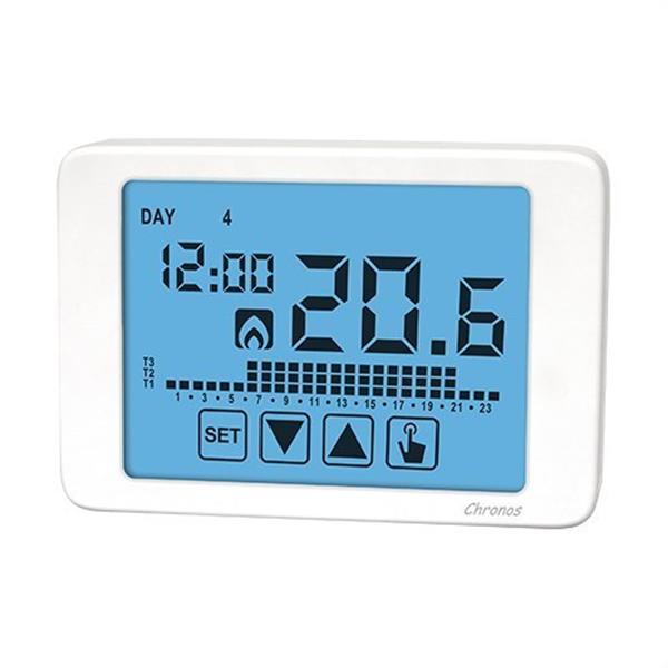 ORBIS OB325600 Cronotermostato CHRONOS con pantalla táctil blanco