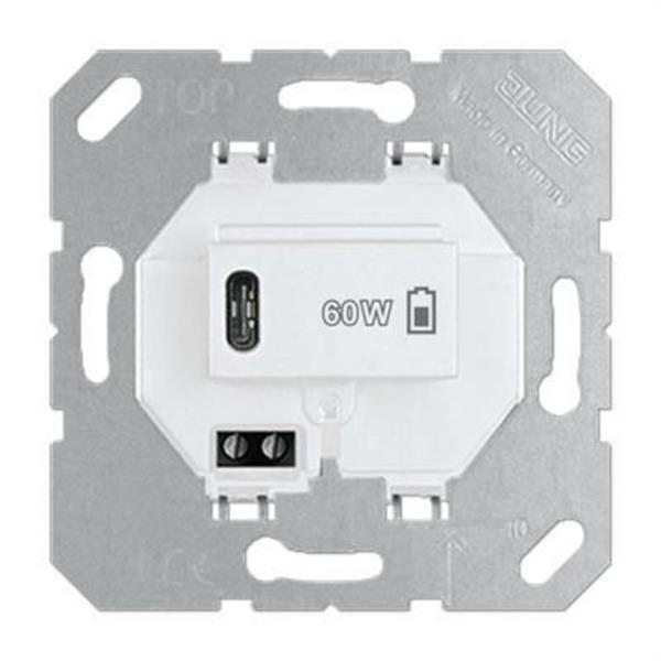 JUNG USBPD60CWW Cargador USB tipo C PD60 blanco alpino