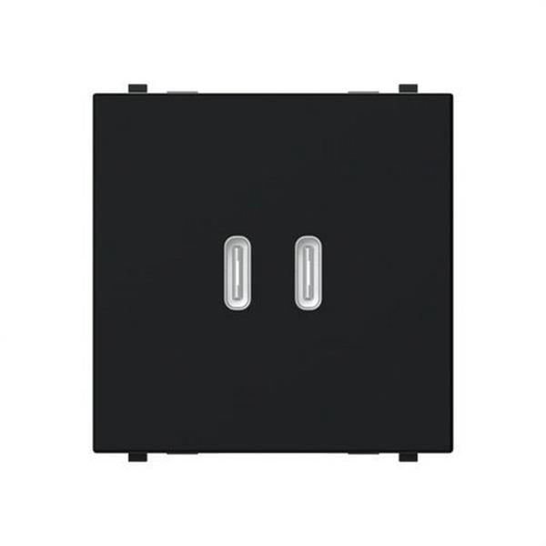 NIESSEN N2285.5 NT Cargador USB-C+C 30W con 2 módulos negro mate