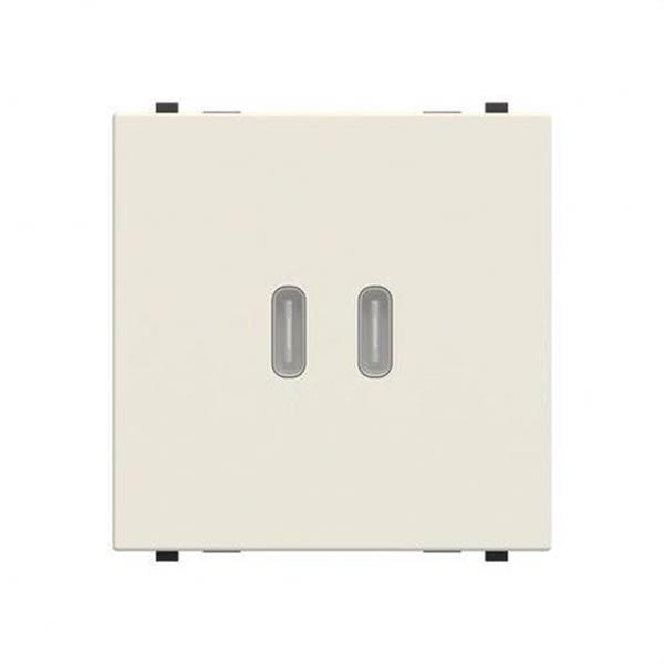 NIESSEN N2285.5 BL Cargador USB-C+C 30W con 2 módulos blanco