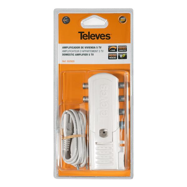 TELEVES 552920 Amplificador de vivienda 4S+TV CEI 47 694MHz G16dB Vs102