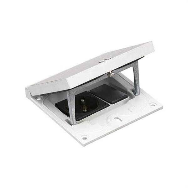 SIMON KFH110/72 Unidad Simon K45 con cierre manual y tapa portamecanismos con base schuko y alojamiento par