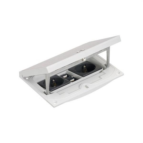 SIMON KFH216U/72 Unidad Simon K45 con cierre manual y tapa portamecanismos con 2 bases schuko y 2 conectores