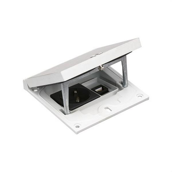 SIMON KFH116U/72 Unidad Simon K45 con cierre manual y tapa portamecanismos con base schuko y conector RJ45 d
