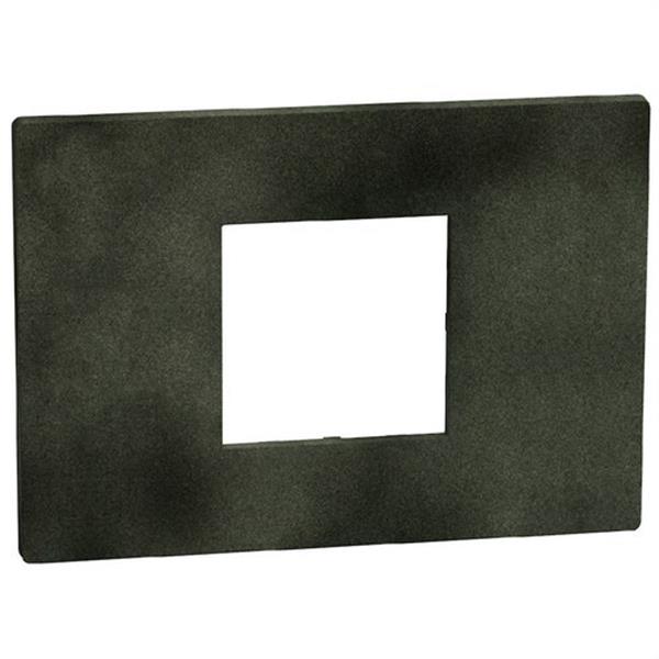 BTICINO YA4819DG Placa embellecedora Light Now 2 módulos centrados dark verde
