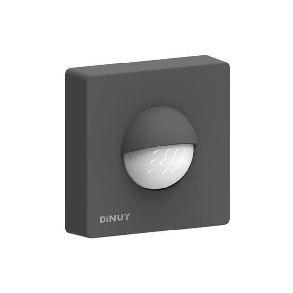 DINUY DM SUP B1N Detector de movimiento y presencia de superficie en pared 180º negro