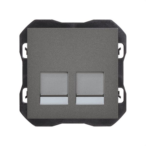 SIMON 20000088-096 Tapa RJ45 SERIE SIMON 270 - EMPOTRAR doble sin conector titanio