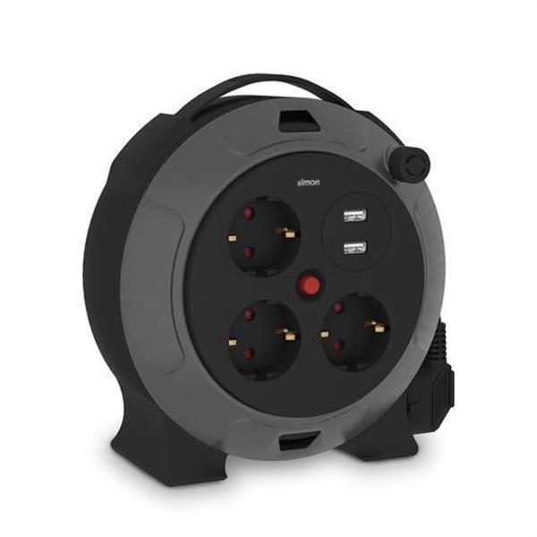 SIMON EX924401 Extensible 3 tomas + 2 USB A 10m