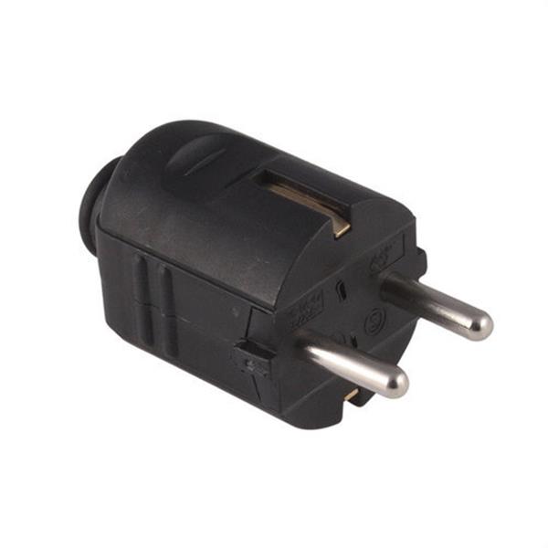 SIMON CL107516 Clavija con salida recta y TT lateral 16A 250V negro