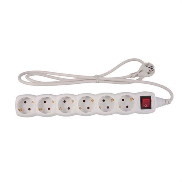 SIMON BM165400 Base 6 tomas TT interruptor cable 1,5m 3G1 blanco