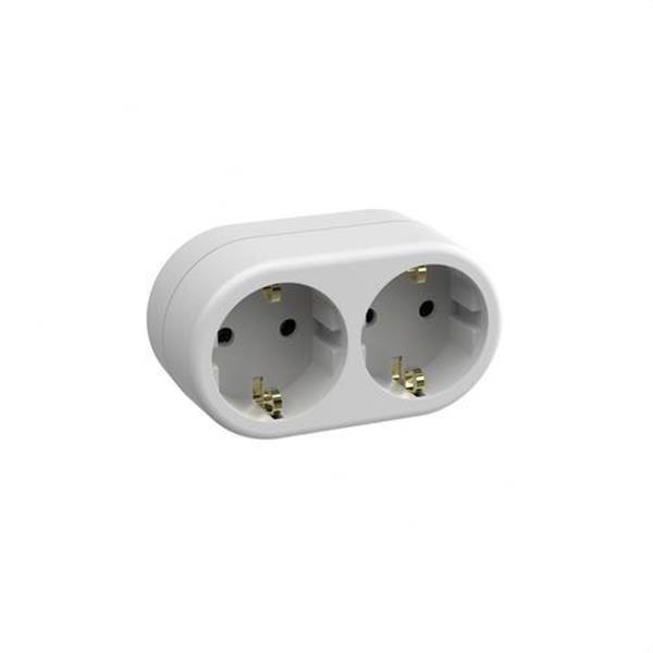 SIMON CL118604 Adaptador schuko 2 tomas 16A frontales