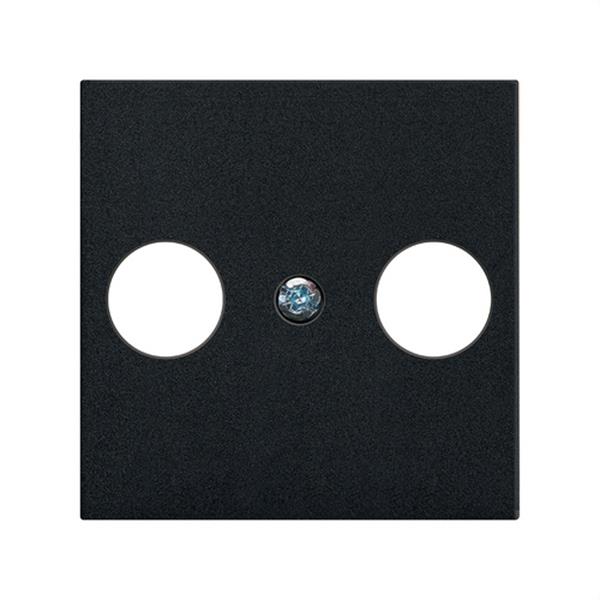 SIMON 20000054-098 Tapa SERIE SIMON 270 - EMPOTRAR para toma R-TV+Sat negro mate