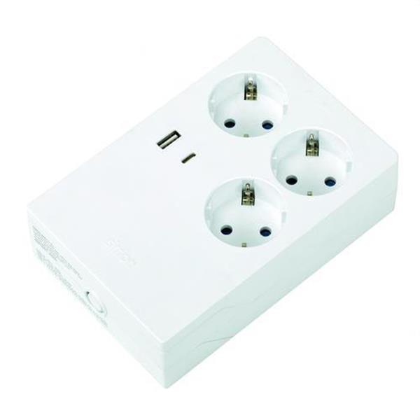 SIMON BM513301 Base Multiplicadora de tomas con 3 tomas schuko + 2 USB (A+C) QC