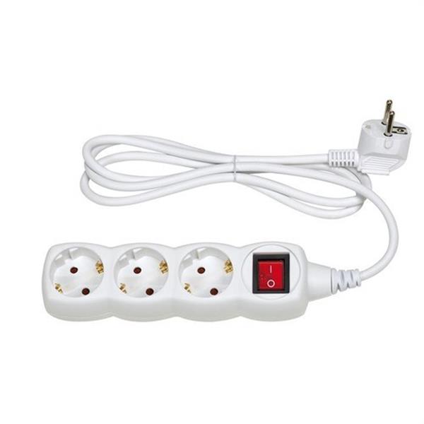 SIMON BM165707 Base 3 tomas TT interruptor cable 1,5m 3G1 blanco
