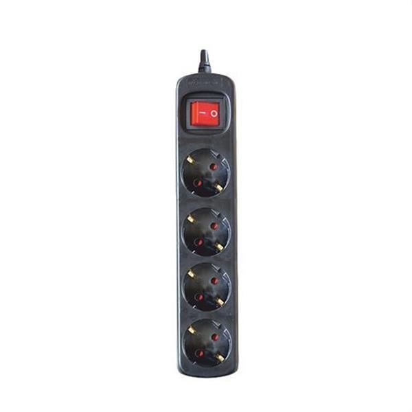 SILVER ELECTRONICS 9644 Base eléctrica multienchufe PROTEK CLASSIC 4 tomas con interruptor cable 1,5m IP20 negro