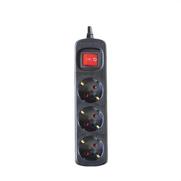 SILVER ELECTRONICS 9643 Base eléctrica multienchufe PROTEK CLASSIC 3 tomas con interruptor cable 1,5m IP20 negro