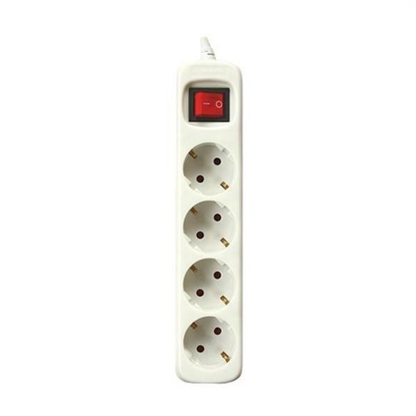 SILVER ELECTRONICS 9634 Base eléctrica multienchufe PROTEK CLASSIC 4 tomas con interruptor cable 1,5m IP20 blanco