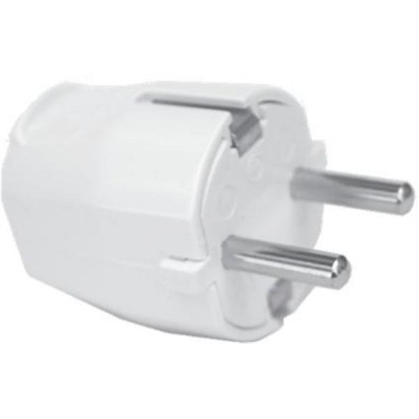 SILVER ELECTRONICS 9260 Clavija schuko macho 16A 4,8mm plástico blanco granel